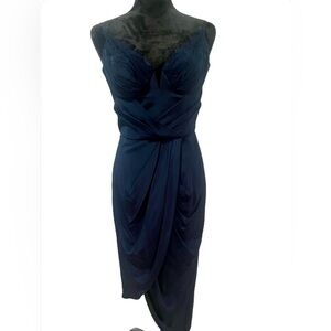 Zimmermann Silk Midnight Blue Draped Corset Dress- size 1